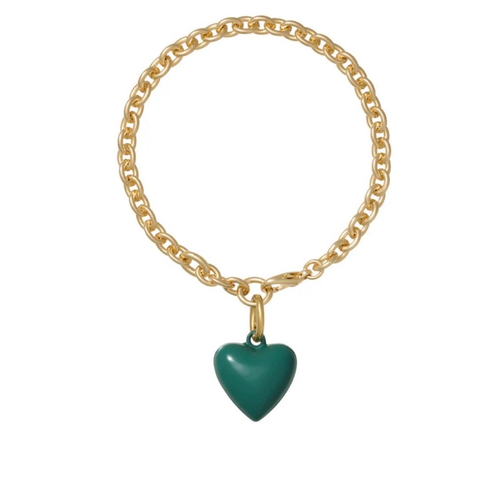 ROXANNE ASSOULIN The Mini Puffy Heart Charm Bracelet Forest firm price